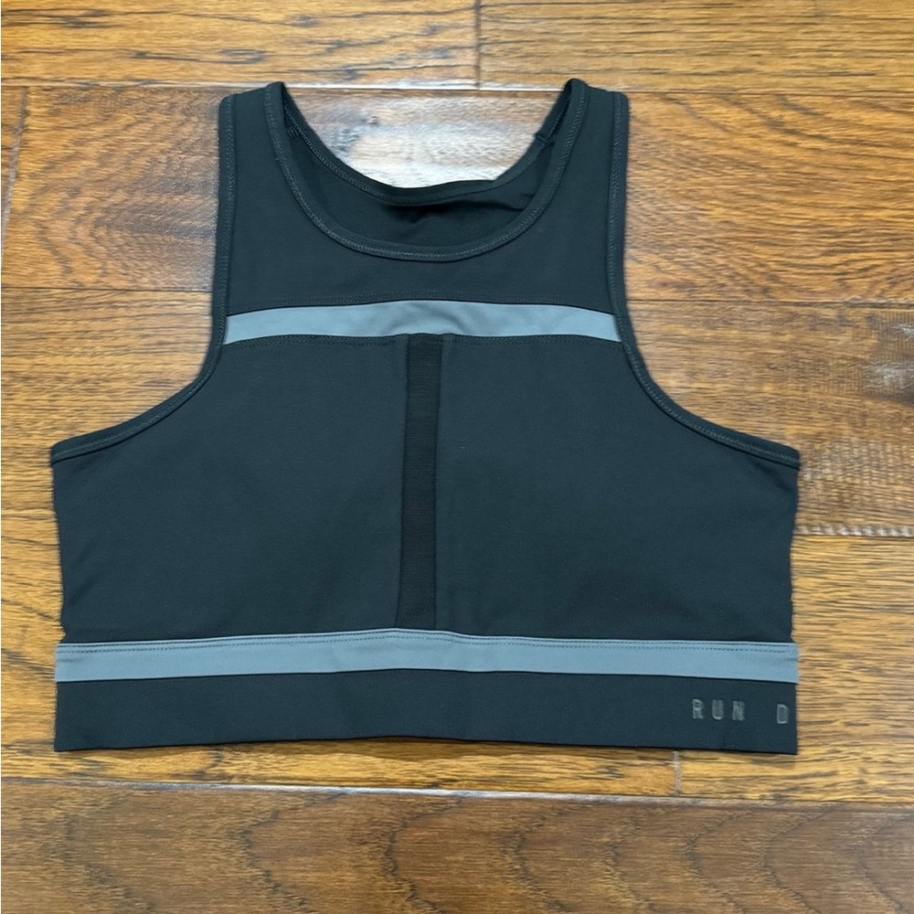 Nike Dri-FIT Swoosh Run Division Sports Bra - Black/Iron Grey Size M